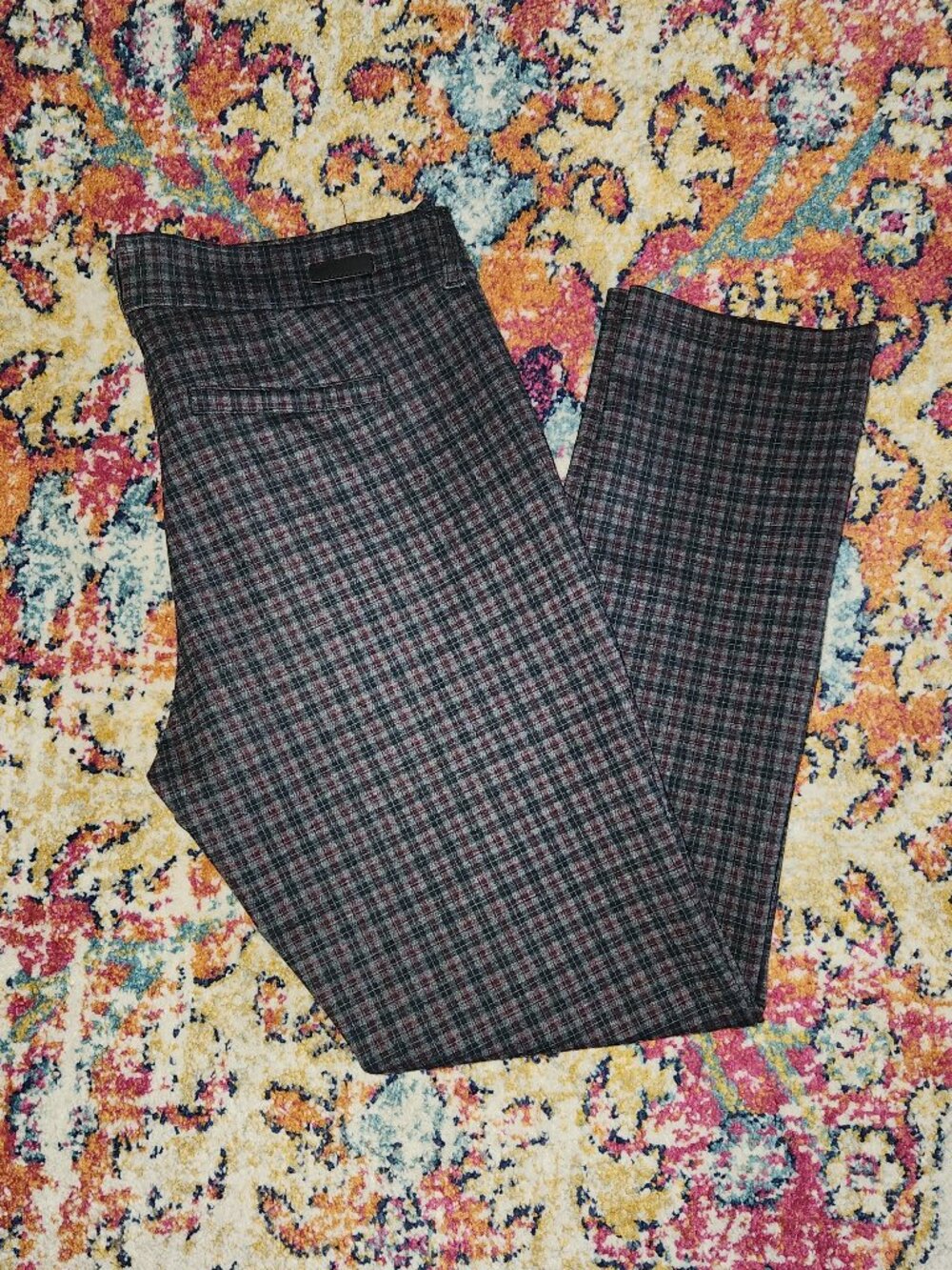 Kut From The Kloth Diana Slim Straight Pant – Dark Grey Plaid (Size 10P) - Picture 3 of 16